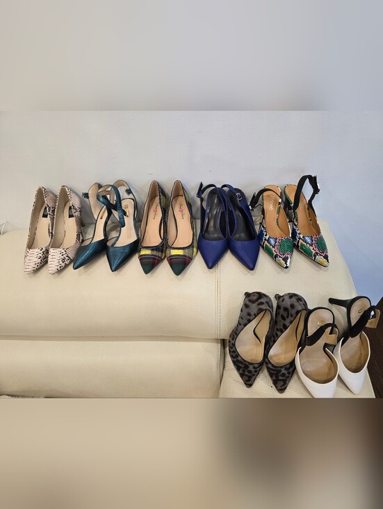 Nine West Shoes - LOT 7 SHOES Pumps Heels Pointed-Toe Slingback Size 8.5